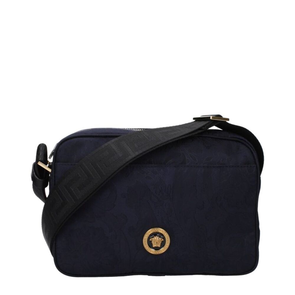 Versace Blue Fabric Crossbody Men's Bag